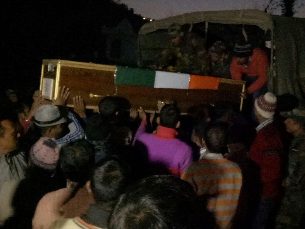 martyr raghuveer singh dead body reached gairsain