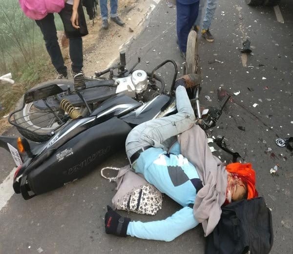 truck hits bike rider two brothers and sister on berwala road panchkula, all of three killed