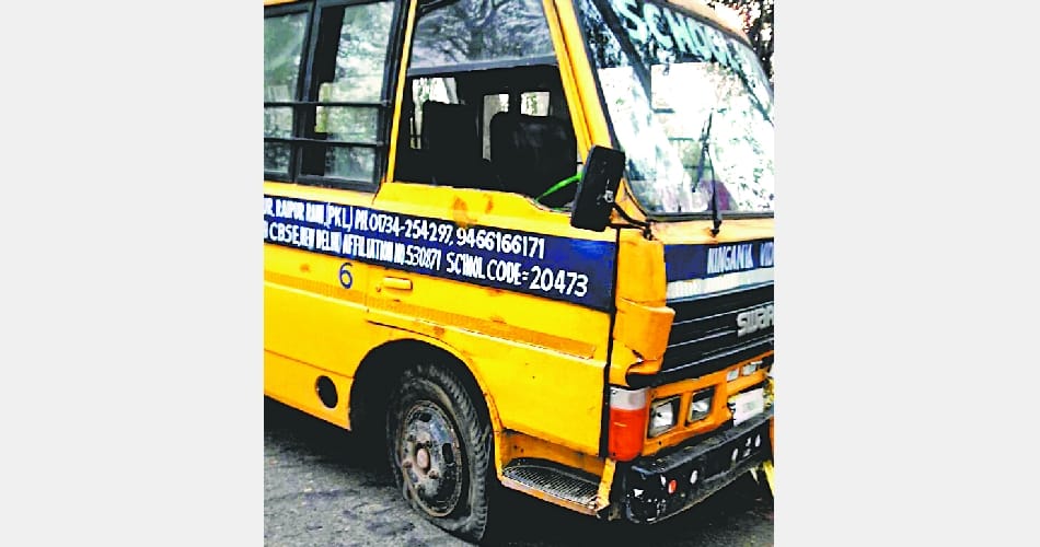 School bus tire exploded, panchkula news