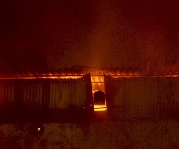 fire on advocates house, much property lost 