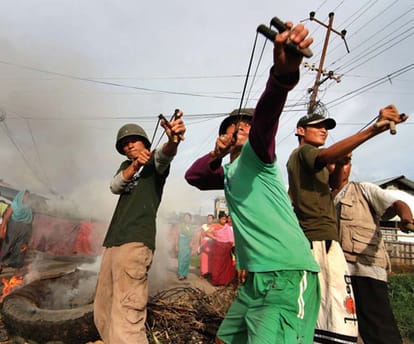 violence among poilitical parties supporters in manipur, 9 hurt