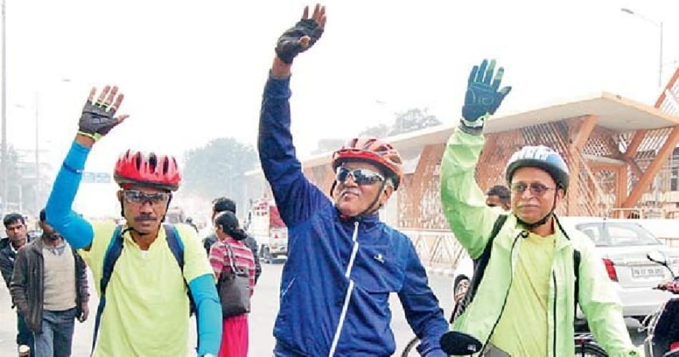 three engineers started bicycle ride from wagah border to mumbai for a purpose of awareness