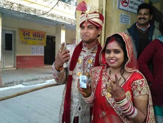 Strange and wonderful sight on polling area