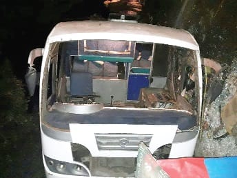 Traumatic Incident : Bus full of passengers toppels over, A death