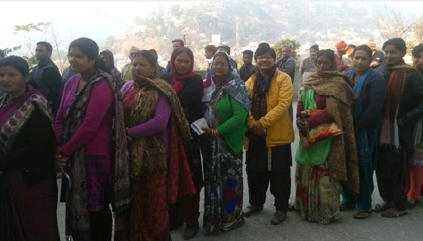 Showing enthusiasm for voting among women voters