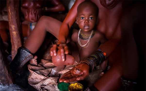 The Himba Tribe Woman take bath only once in life but they are known for their beauty.
