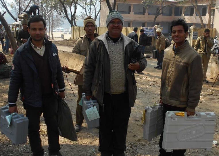 349 EVMs kept in the strong room went amid tight security