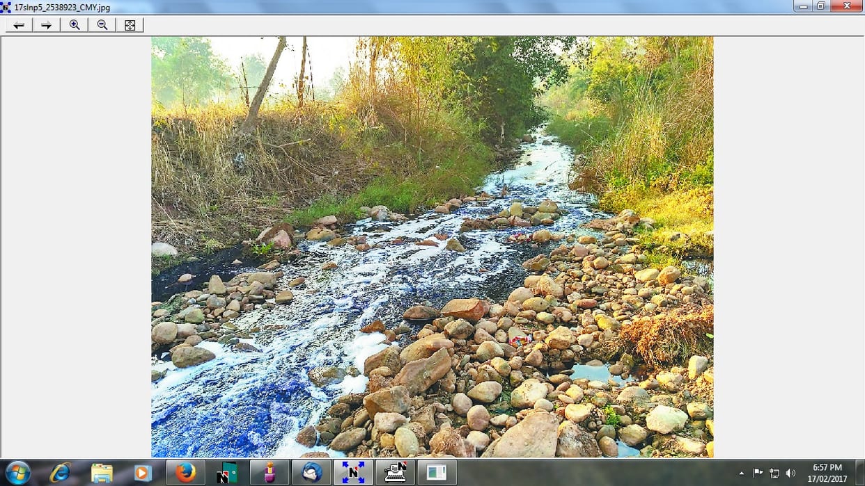The untreated water discharge in canel in nalagrah