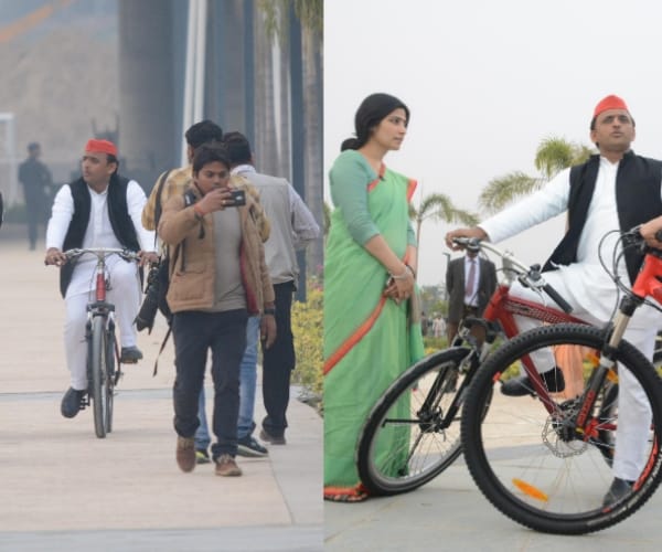  akhilesh yadav on gomati river front.