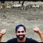 Sir Ravindra Jadeja selfie in front of lion 