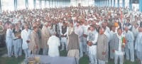 Jats showing enthusiasm, looking attentive police, bat, Karnal