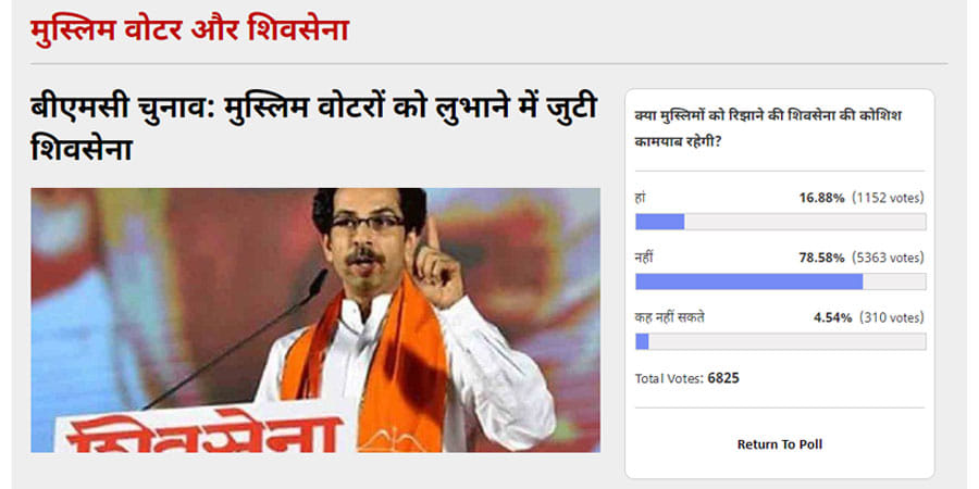 Amar ujala poll shivsena will not be succeed to attract musllim voters in BMC election 