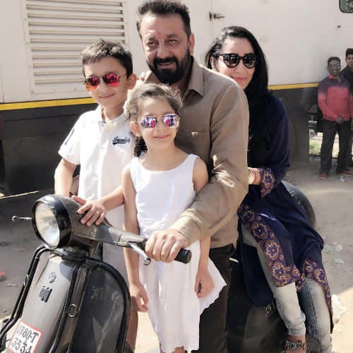 sanjay dutt ride scooter in agra with his family