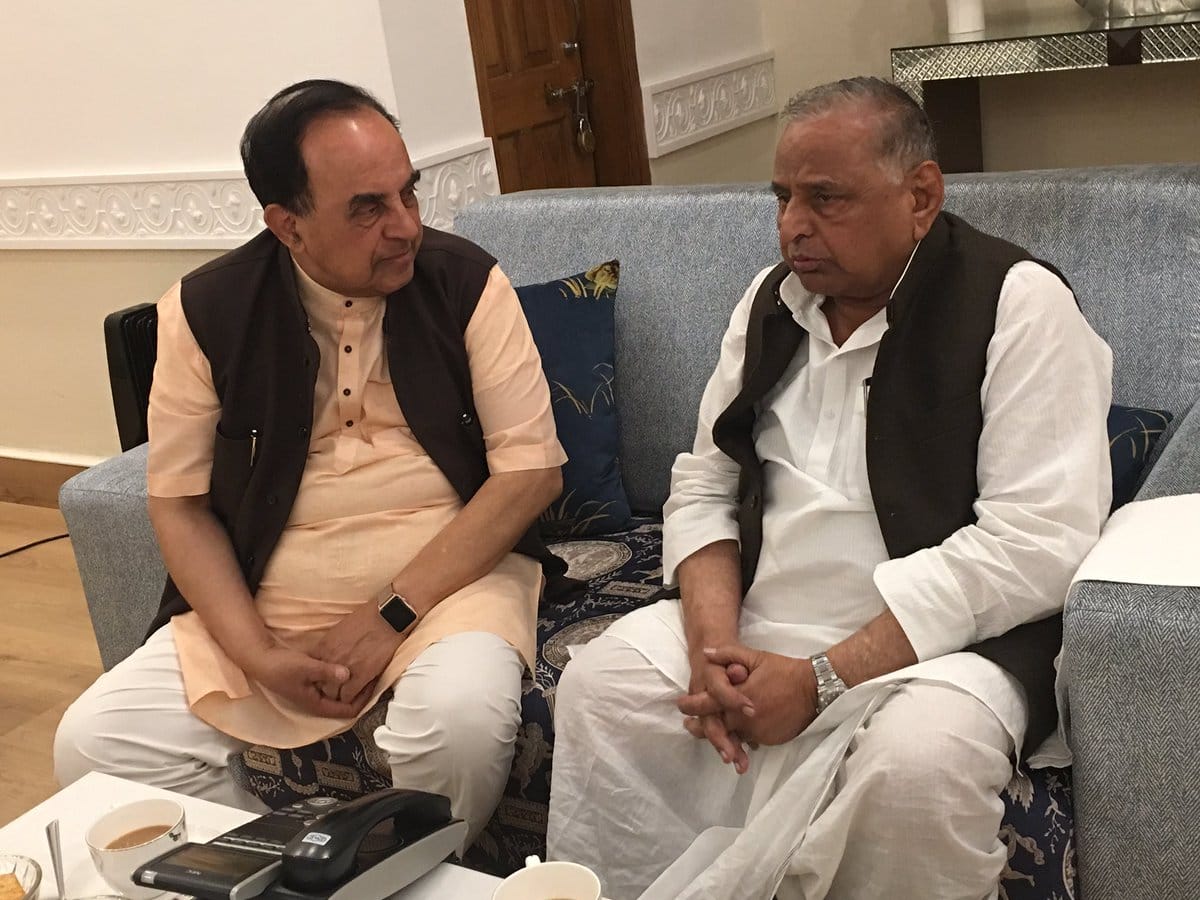 bjp mp subramanian swamy met mulayam singh in lucknow