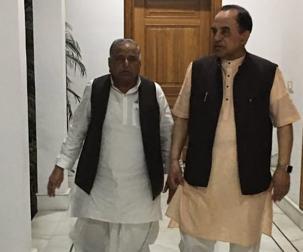 bjp mp subramanian swamy met mulayam singh in lucknow
