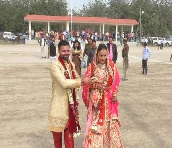 unique marriage, farmer son brought his bride vaya helicopter at karnal of haryana