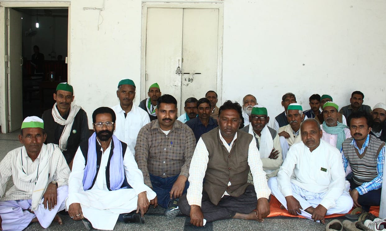 Angry farmers protesting, picketing