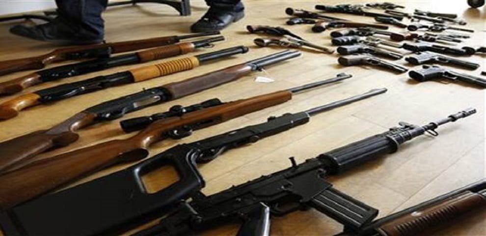 If the body is within 10 km radius then you will have to deposit the weapon