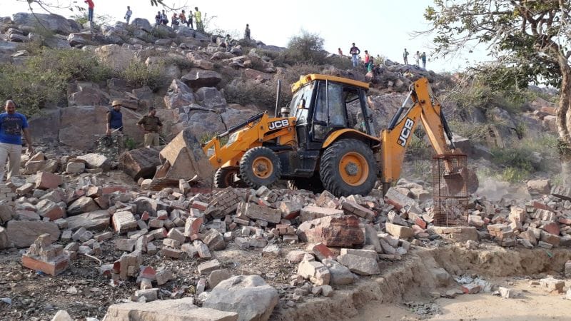 administration drive campaign for Demolished wrong construction