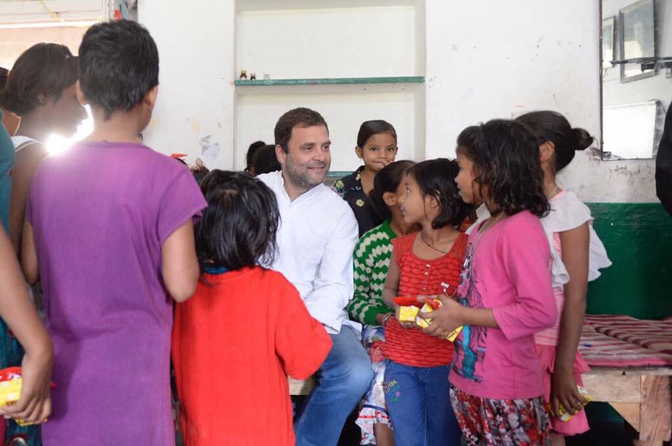 rahul gandhi at the Children's National Institute at Swaraj Bhawan 