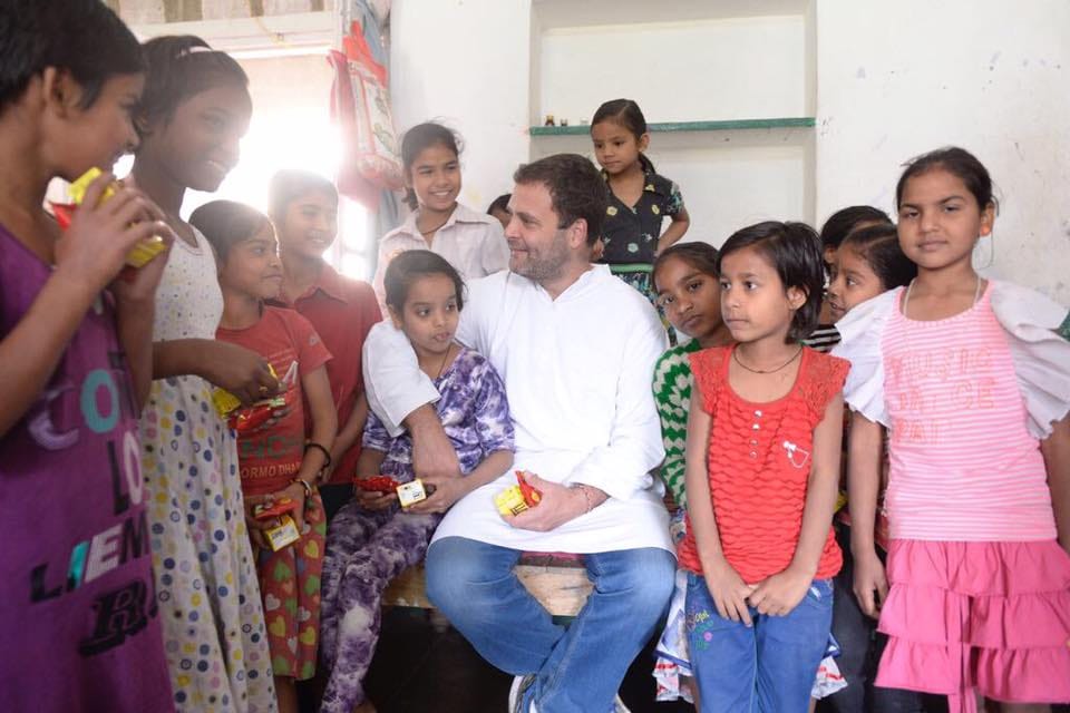 rahul gandhi at the Children's National Institute at Swaraj Bhawan 