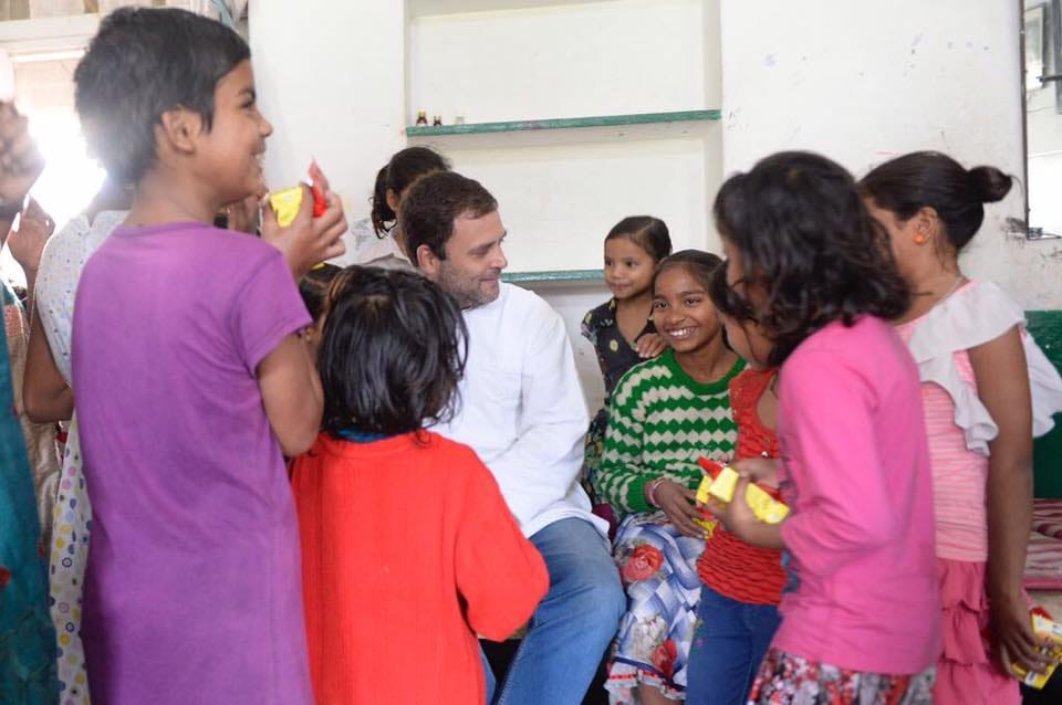 rahul gandhi at the Children's National Institute at Swaraj Bhawan 