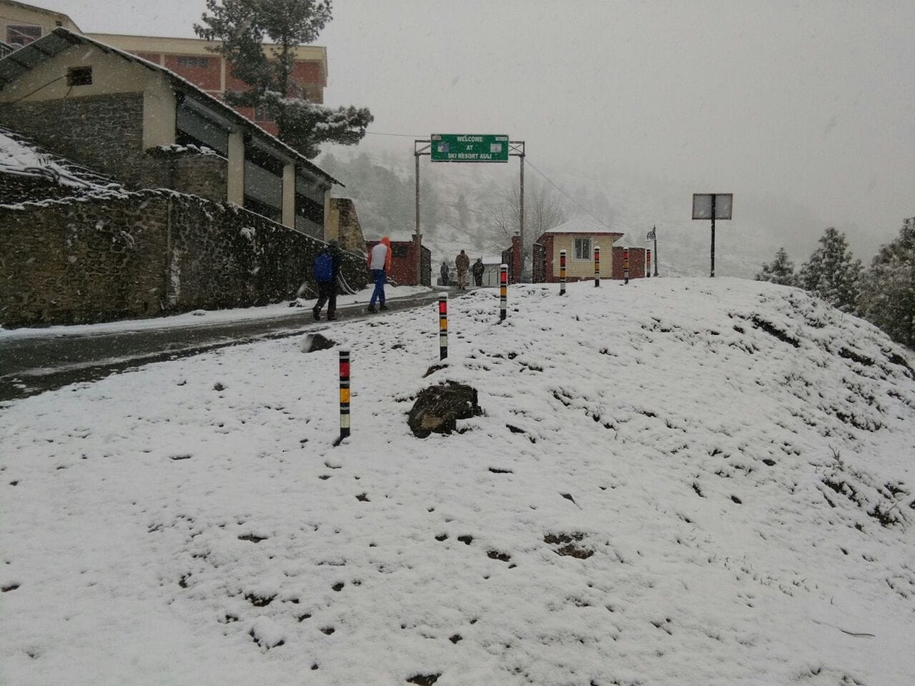 beautiful snowfall in auli
