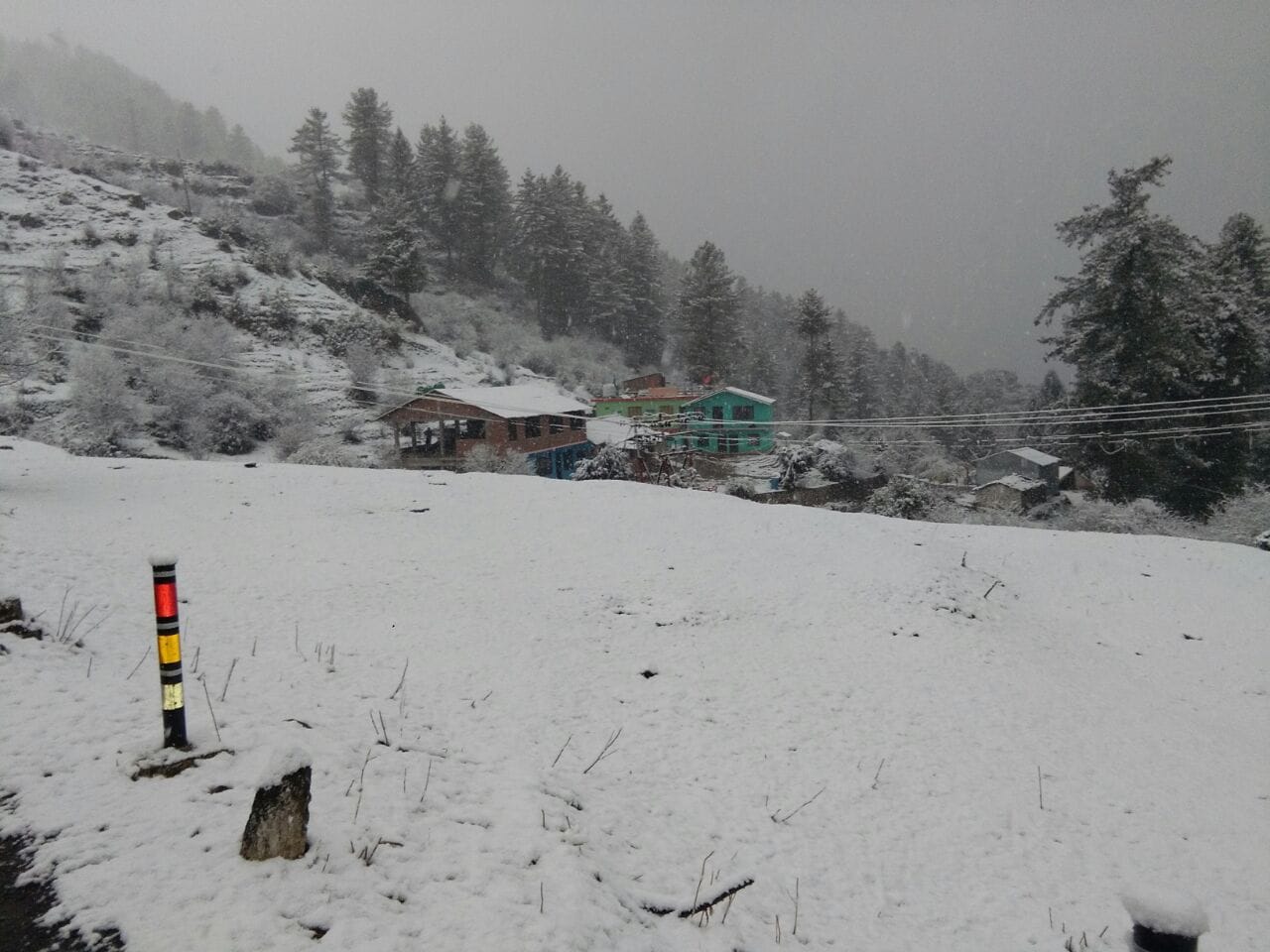 beautiful snowfall in auli