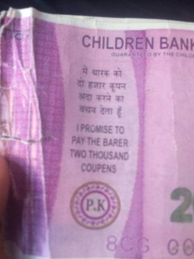 Rs 2000 notes from Children Bank of India SBI ATM dispensing fake cash