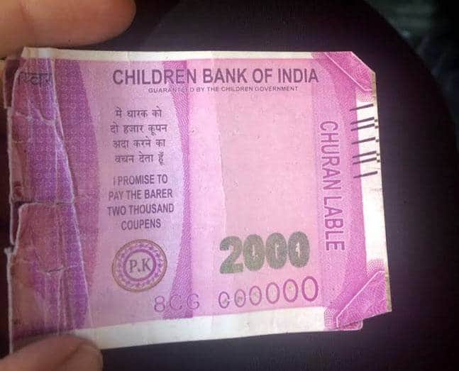 Rs 2000 notes from Children Bank of India SBI ATM dispensing fake cash