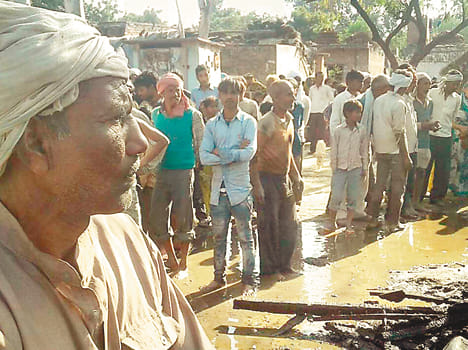 Four huts set on fire with the loss of millions