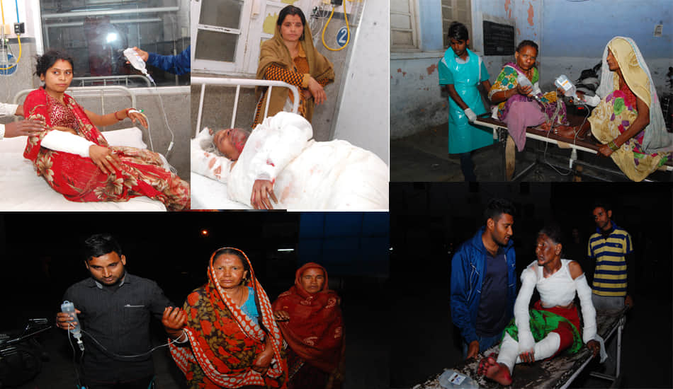 fifteen people scorched in gas cylinder fire