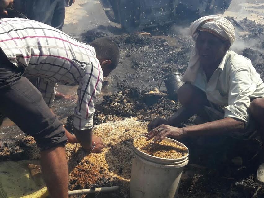 60 huts Jlin fire, woman burnt