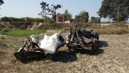 Head-on collision between a bus and truck in Hardoi 7 died 