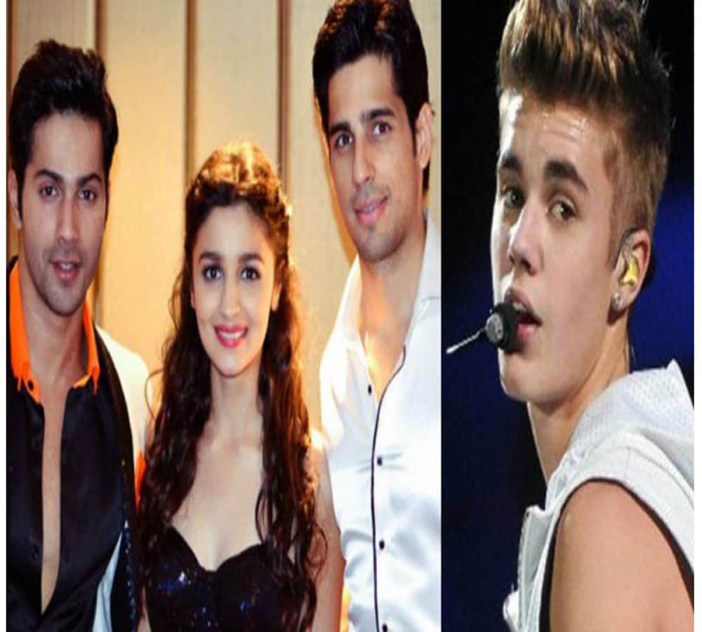 alia bhatt siddharth malhotra and varun dance with justin bieber