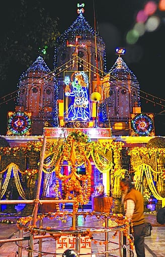 Shivaratri day, decorated mandir
