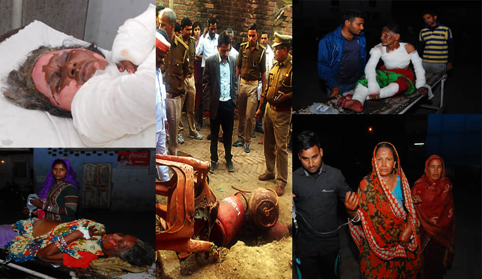 fifteen people scorched in gas cylinder fire