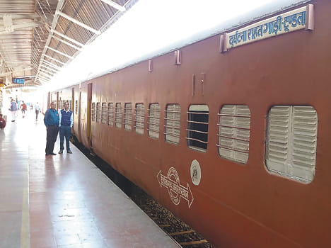 Seas freight locomotive, railway track up to five hours, interrupted
