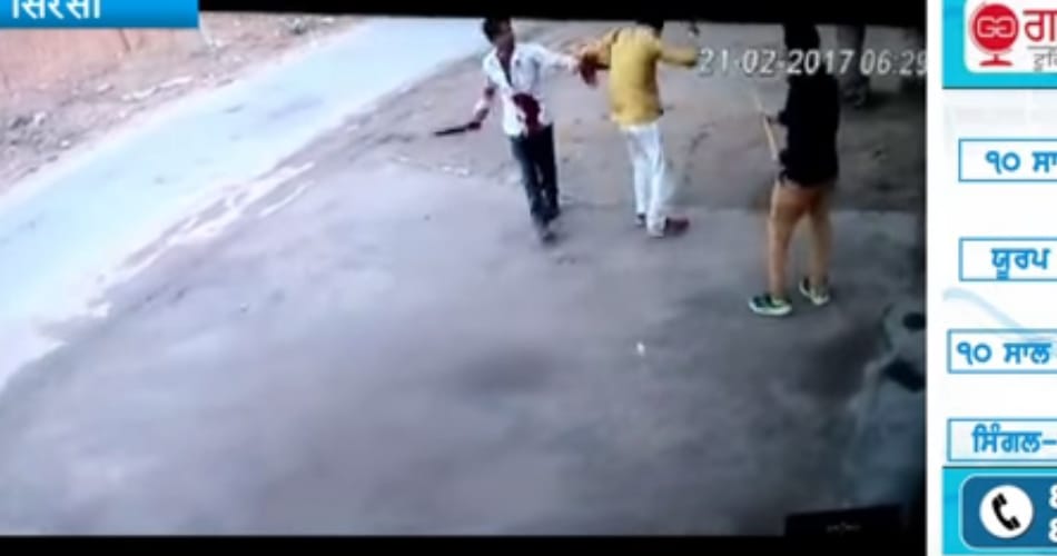 murder in sirsa haryana, video of this murder captured in cctv