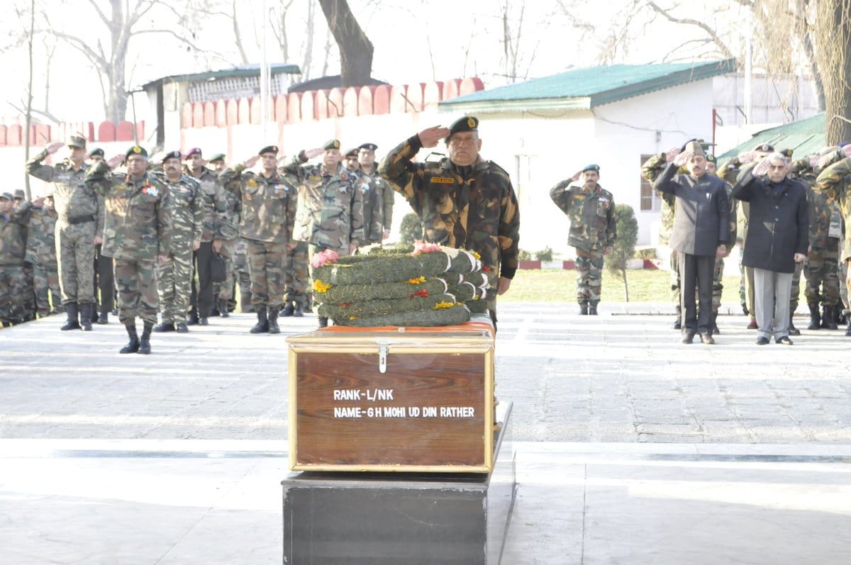 Army Chief General pays tributes to 3 soldiers killed in terrorist ambush in Shopian