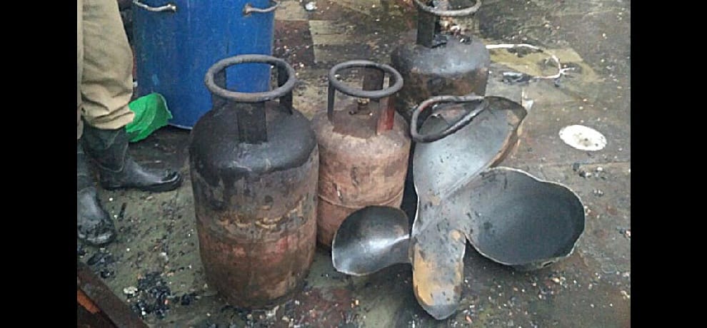 Cylinder blast, two scorching