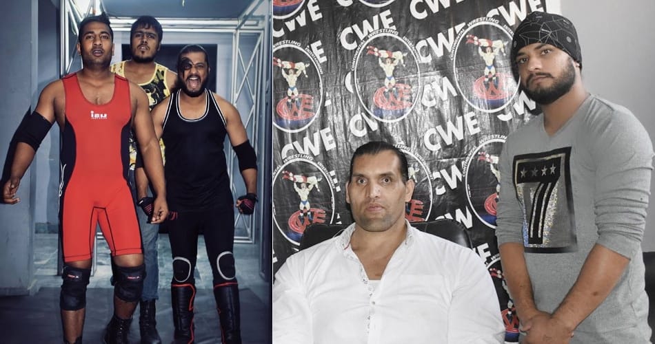 wwe champion the great khali preparing to wrestler baljeet singh for wwe fight