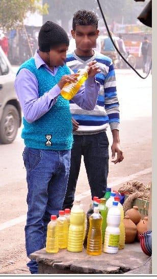 Goods sold on the sidewalk in the city of death