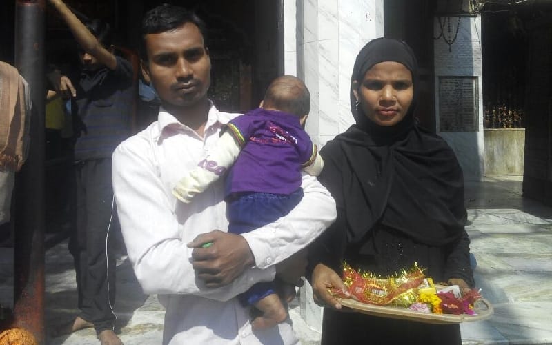 muslim family did annaprashan ceremony in a temple