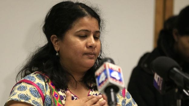 Wife of Hyderabad techie srinivas kuchibhotla who shot dead by American ask 'Do we belong here?'