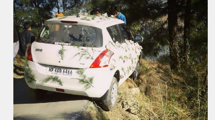 Barati injured as Car Falls into Gorge at Chamba.