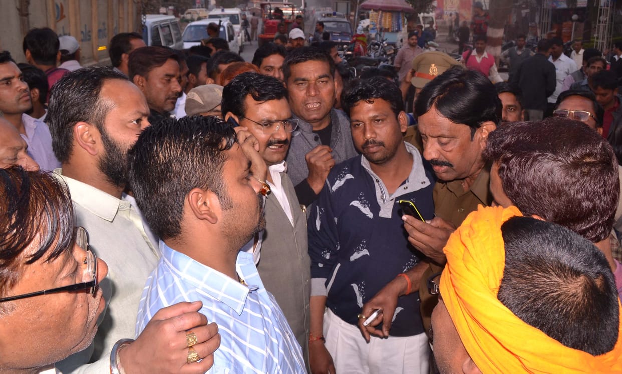 Showing anger on the streets against overloading, performance