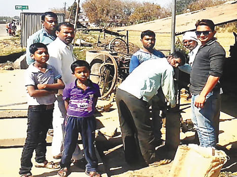 eight hand pumps damage in the Kandhi village.