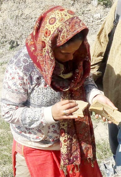 Pieces of pottery found in the excavation, sent for examination