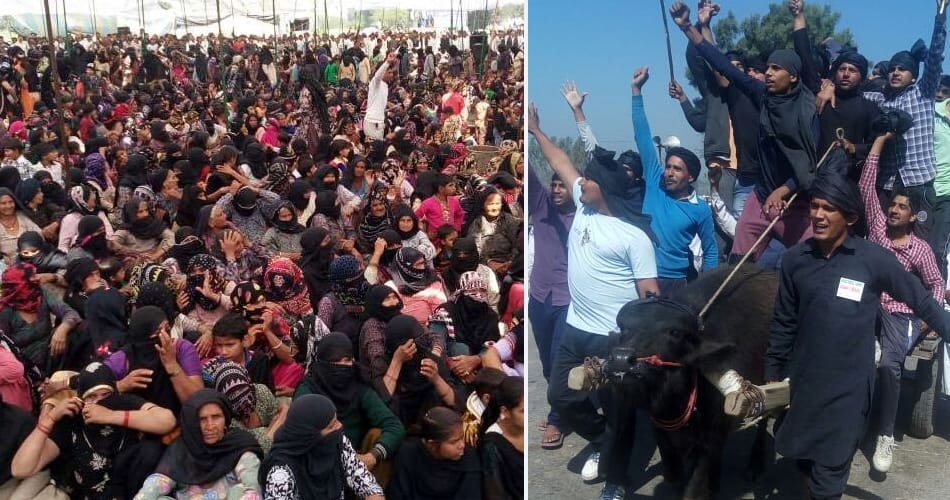 jat agitators celebration black day and sitting on protest place in black dresses at rohtak